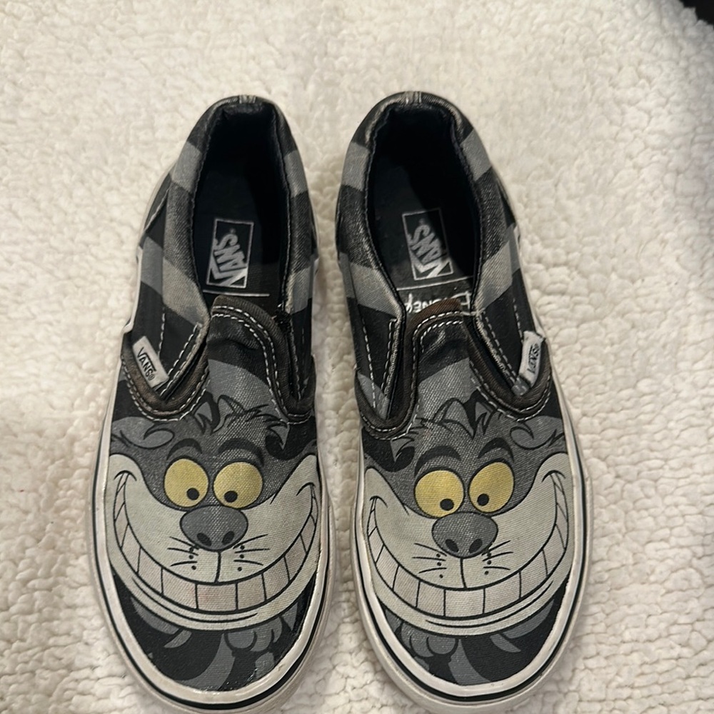 Vans Black and Gray Cheshire Cat Slip-On Sneakers